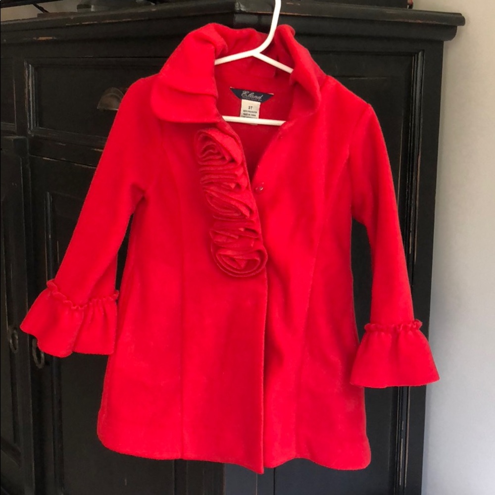 Kid’s Red Pea Coat - Picture 3 of 4